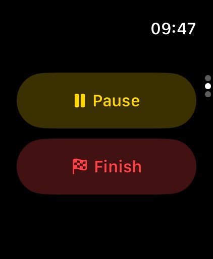 Pausing or finishing a walk without reaching for the phone