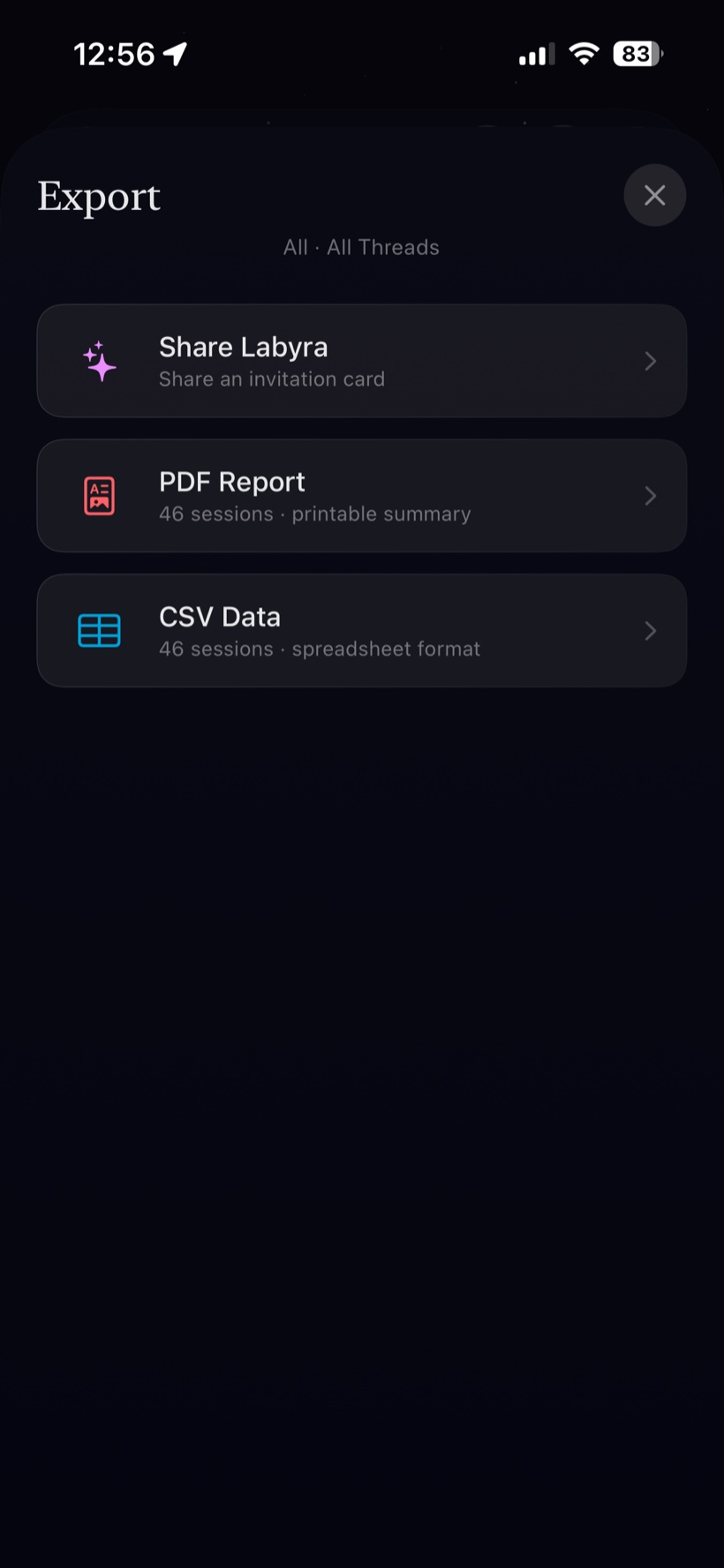 Export a session