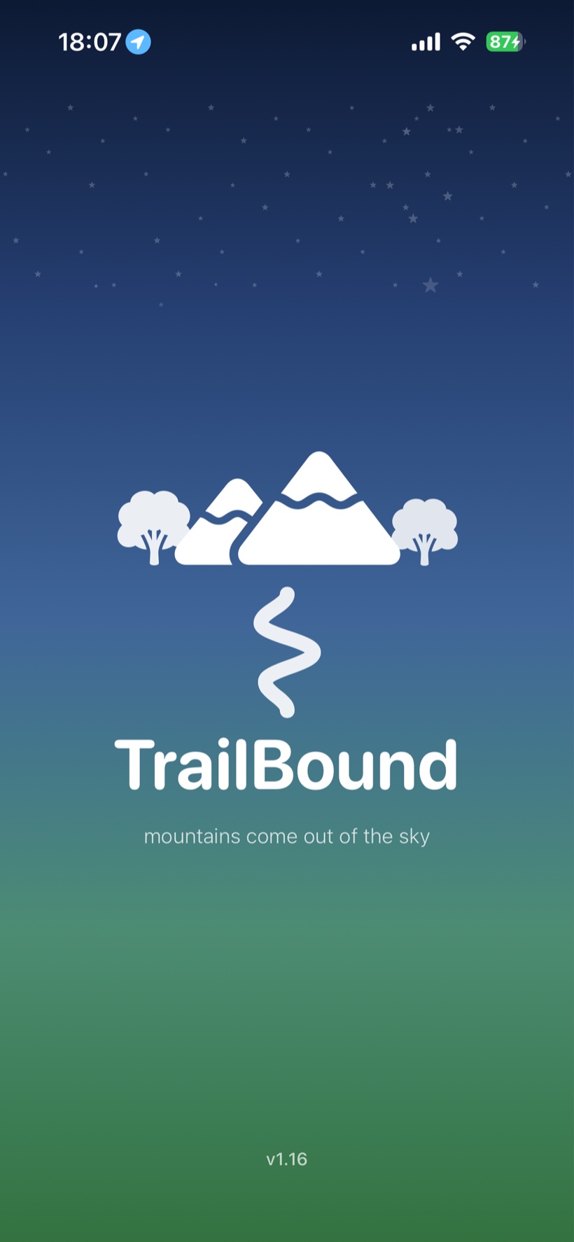 Trailbound launch screen